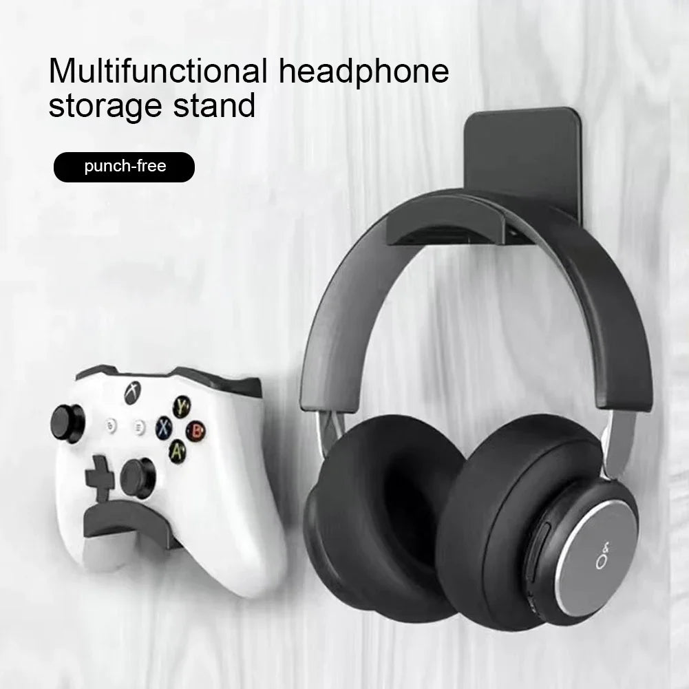 Universal Headphone Stand Adhensive Plastic Wall Mount Hanger Under Desk Headset Rack Holder Support for Gaming Earphone Bracket - Shop Easy Deals